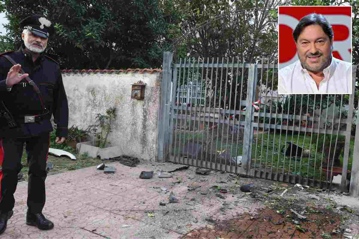Un carabiniere davanti casa di Sigfrido Ranucci dopo l'attentato