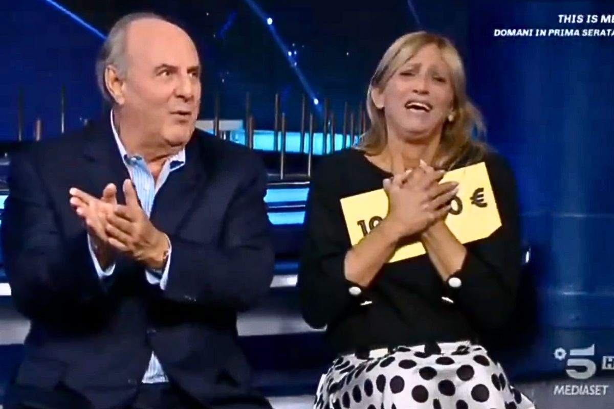 Gerry e la concorrente emozionati