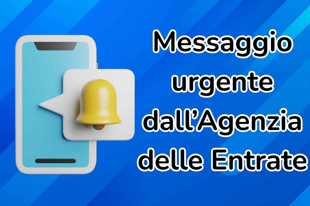 scritta Agenzia delle Entrate, messaggio urgente